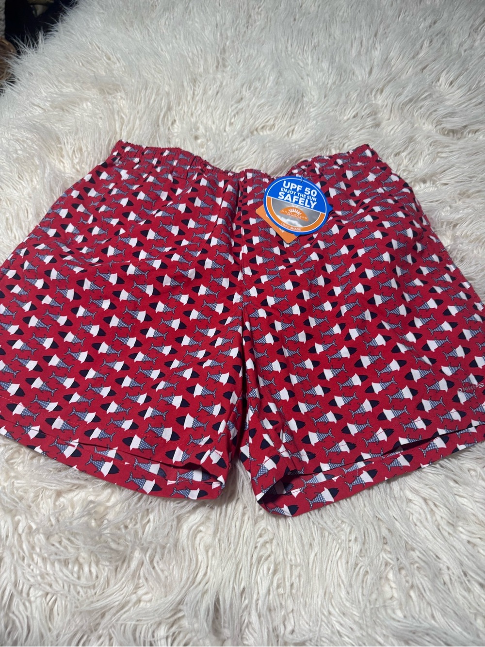 Columbia Super Backcast Water Short Red Spark Fish Men’s Medium 6” NEW